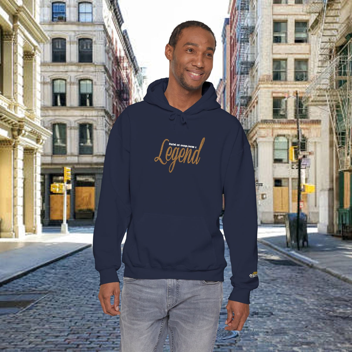 Legend Script Hoodie-Cozy Pullover with Gold Text - 314 Originals