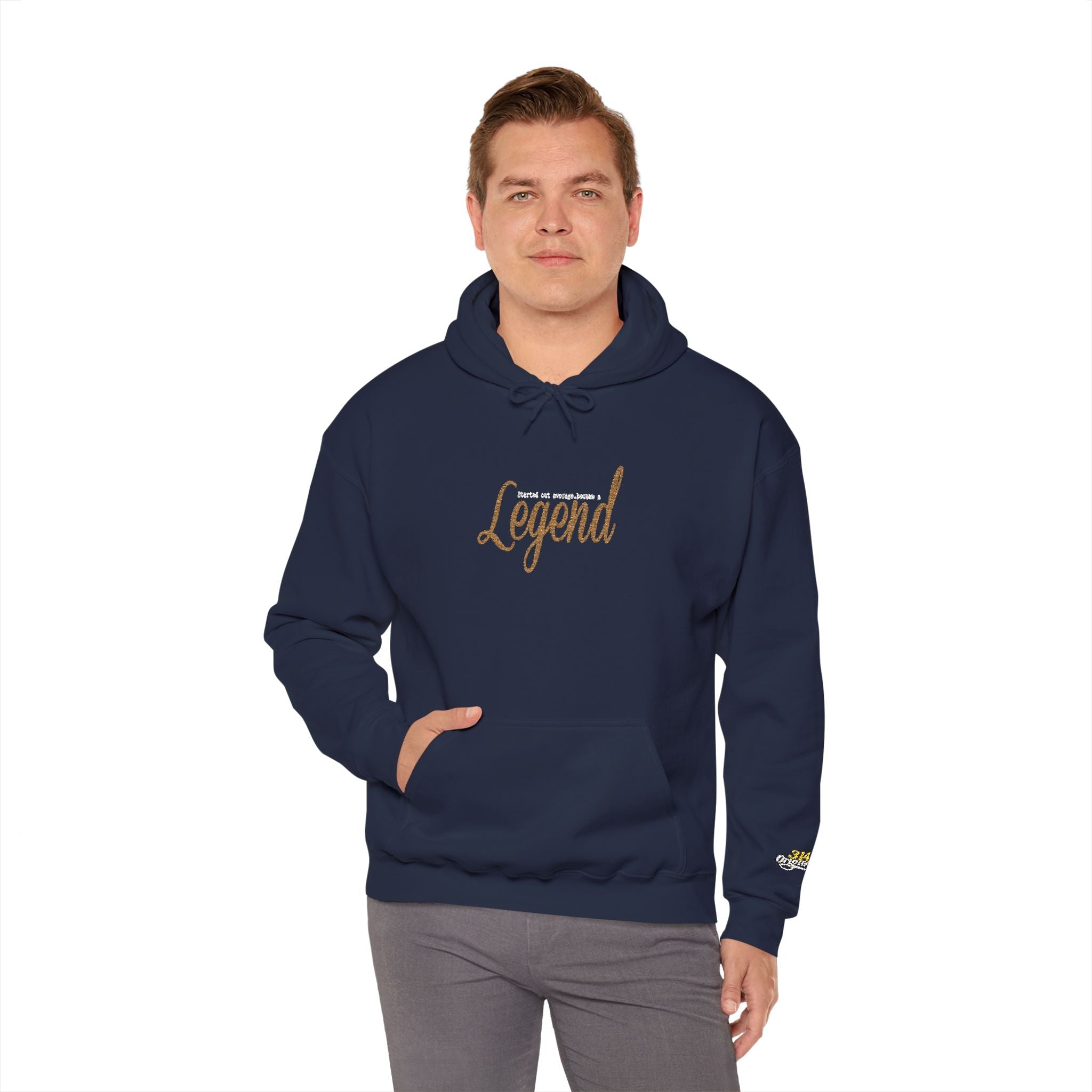 Legend Script Hoodie-Cozy Pullover with Gold Text - 314 Originals