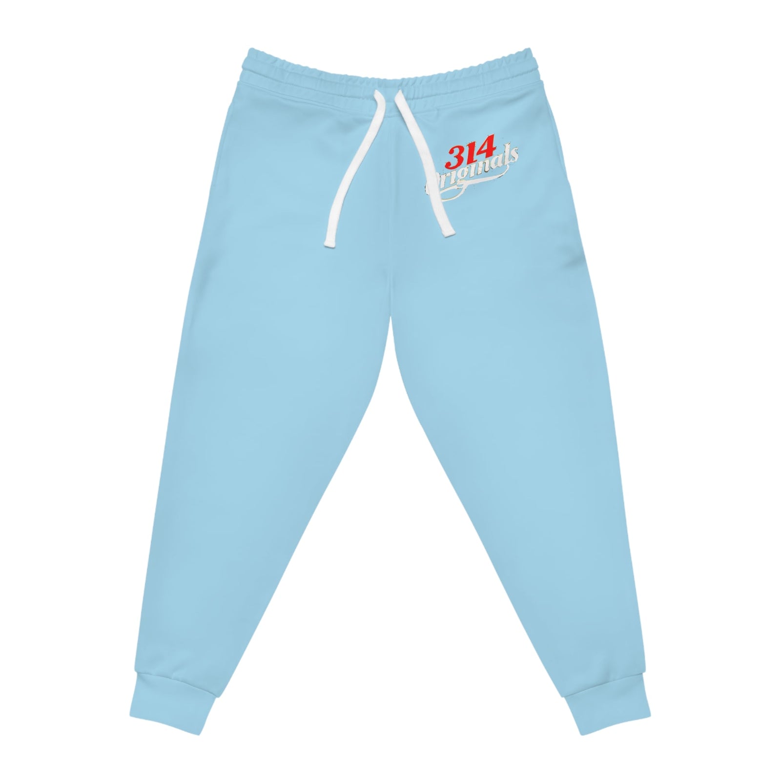 Light Blue 314 Originals Athletic Joggers – Retro Script Logo Sweatpants - 314 Originals