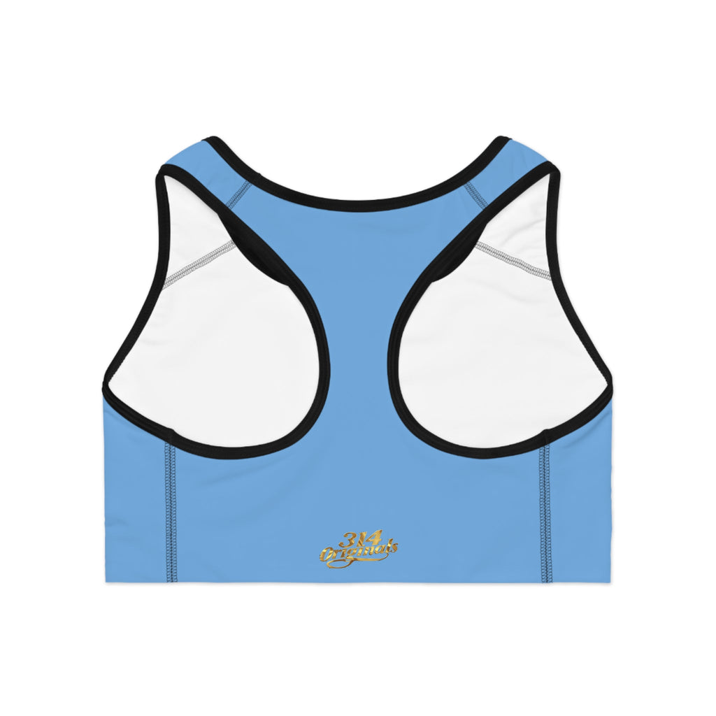 Light Blue Sports Bra — "Originals" Script Athletic Crop Top - 314 Originals