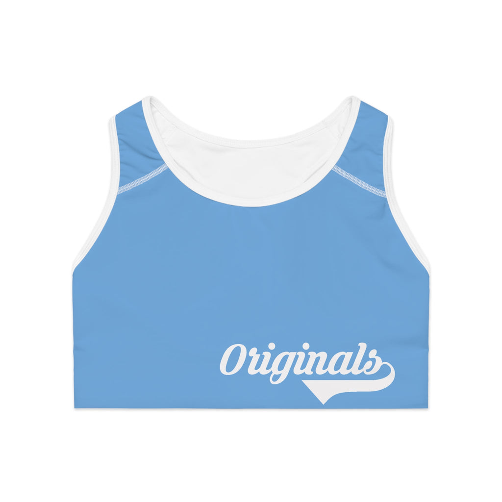 Light Blue Sports Bra — "Originals" Script Athletic Crop Top - 314 Originals