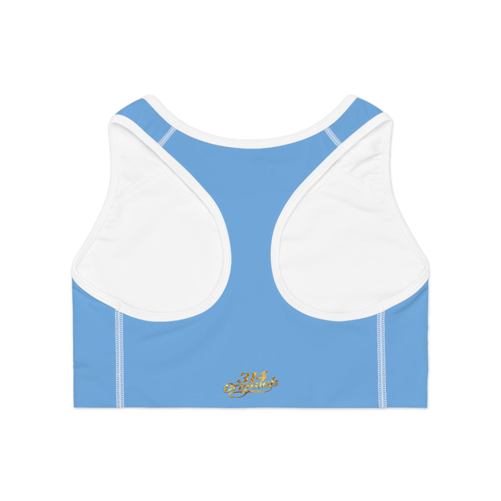 Light Blue Sports Bra — "Originals" Script Athletic Crop Top - 314 Originals