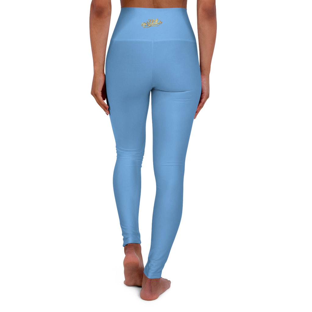 Light blue Yoga Leggings — High-Waisted Leggings with White “Originals” Side Script - 314 Originals