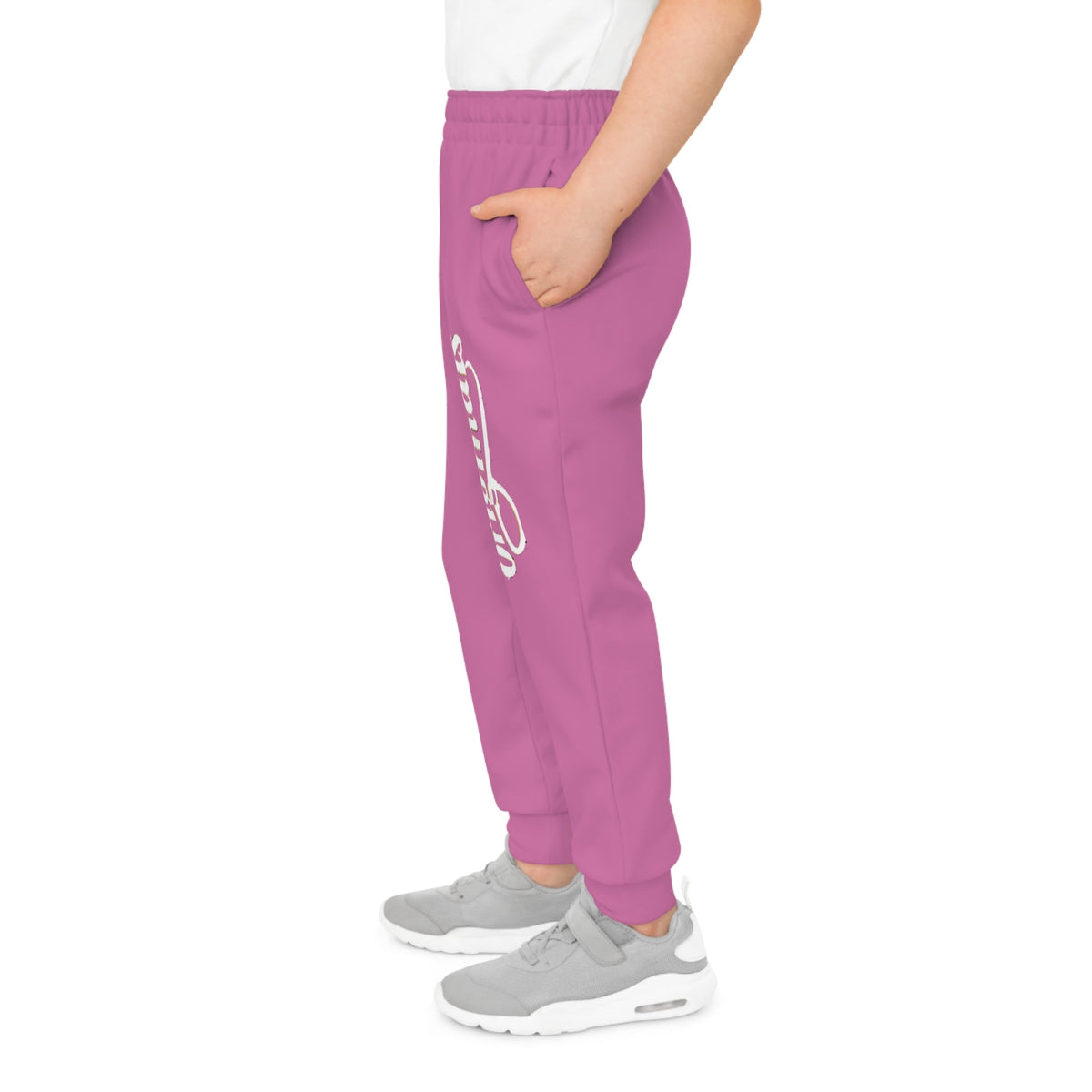 Light Pink Youth Joggers with 314 Originals Side Graphic — Kids Athletic Sweatpants - 314 Originals