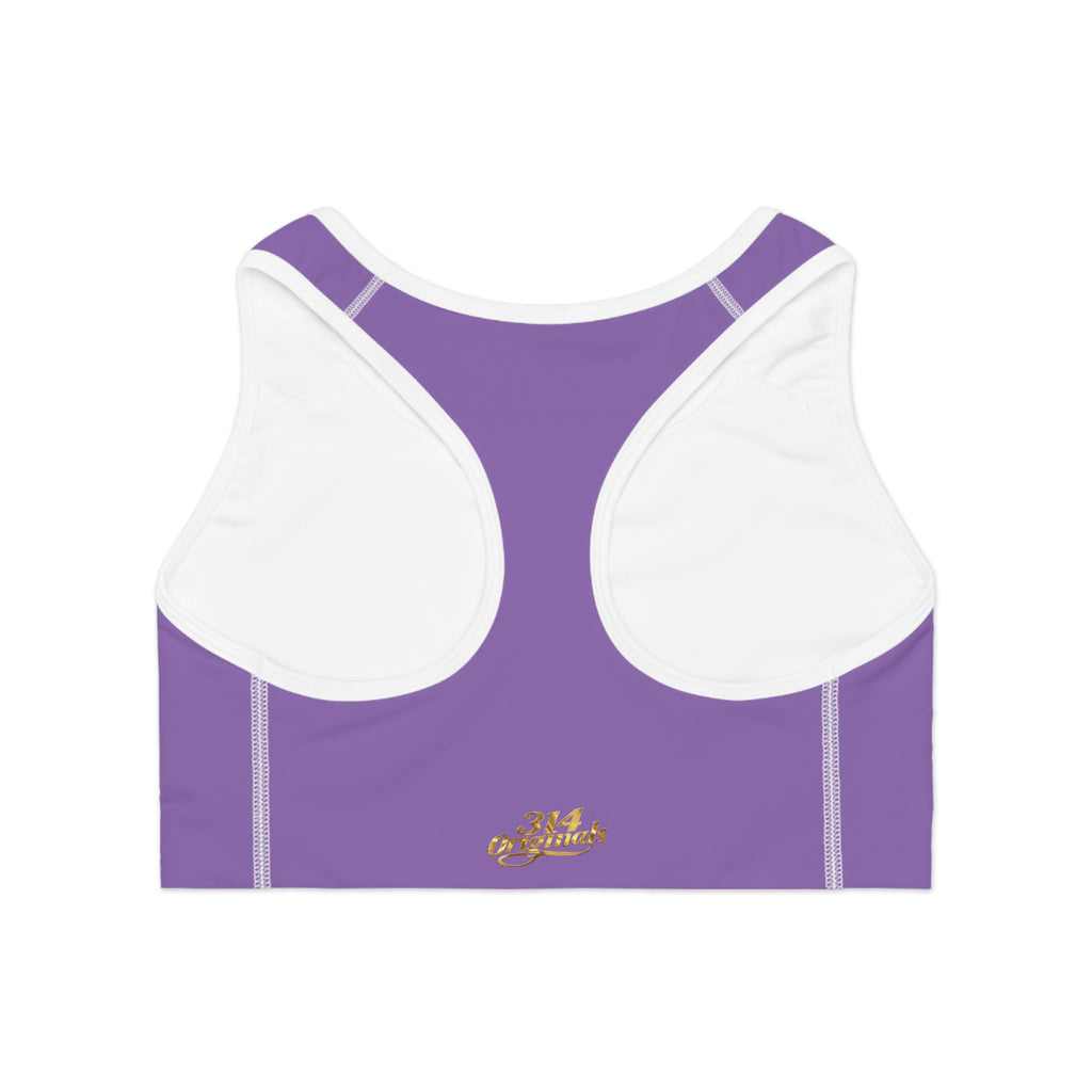 Light Purple Sports Bra — "Originals" Pink Script Athletic Crop Top - 314 Originals