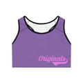 Light Purple Sports Bra — "Originals" Pink Script Athletic Crop Top - 314 Originals