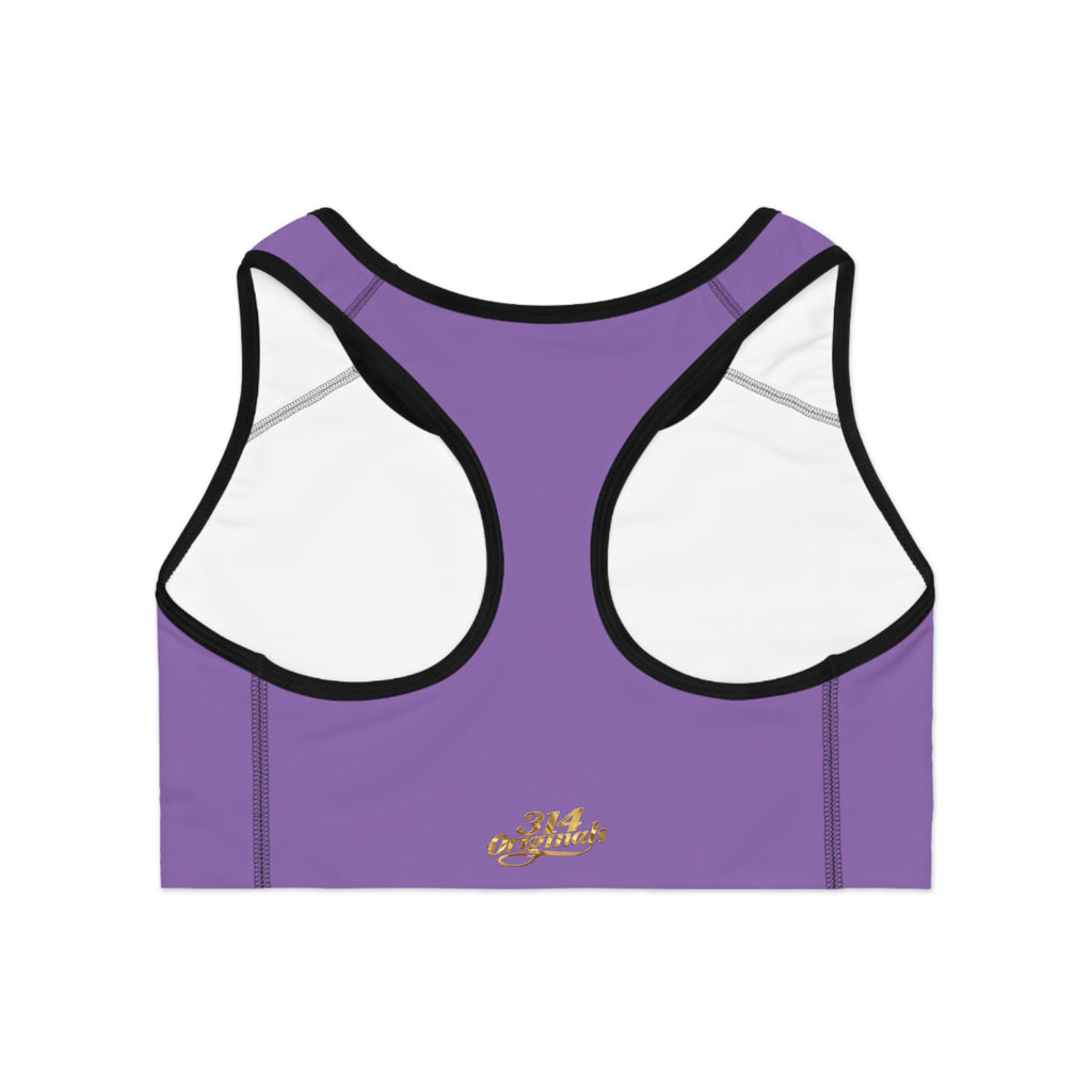 Light Purple Sports Bra — "Originals" Pink Script Athletic Crop Top - 314 Originals