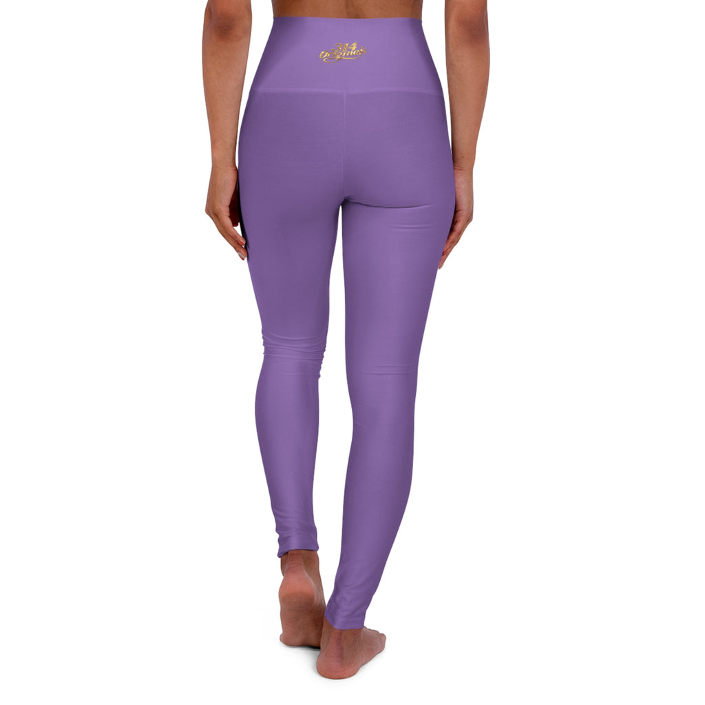 Light Purple Yoga Leggings — High-Waisted Leggings with Pink “Originals” Side Script - 314 Originals