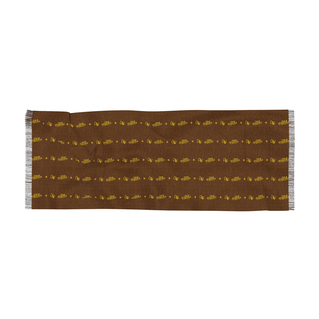 Light Scarf — Neutral Brown Striped Fringe Scarf - 314 Originals