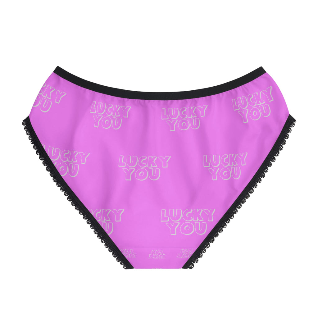 Lucky You Pink Women's Briefs — Cute Lace-Trim Underwear - 314 Originals