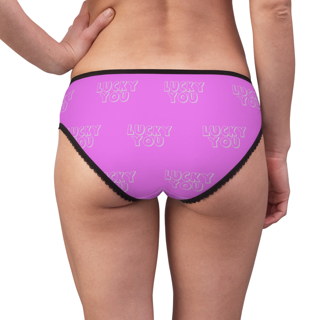 Lucky You Pink Women's Briefs — Cute Lace-Trim Underwear - 314 Originals