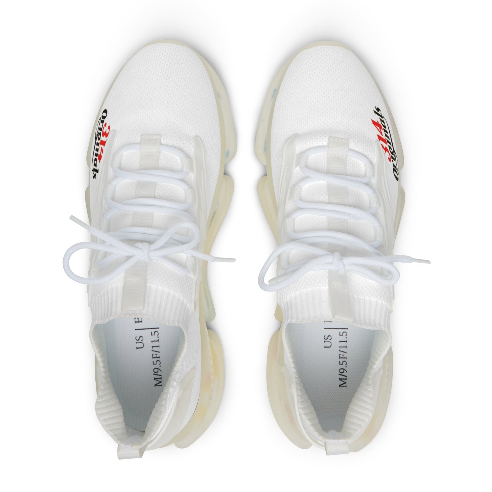 Men's All White Mesh Running Sneakers - 314 Originals