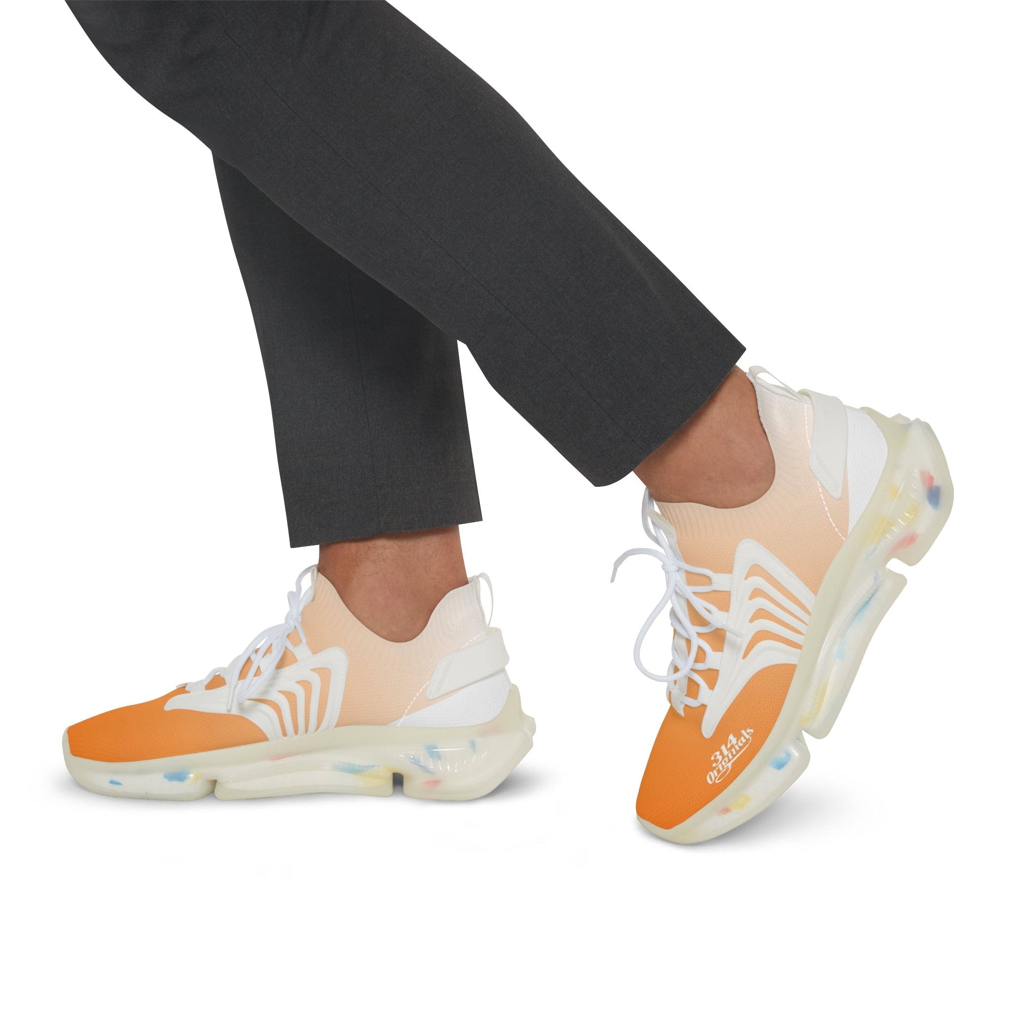 Men's Orange Crush Mesh Sneakers — Lightweight Athletic Shoes - 314 Originals