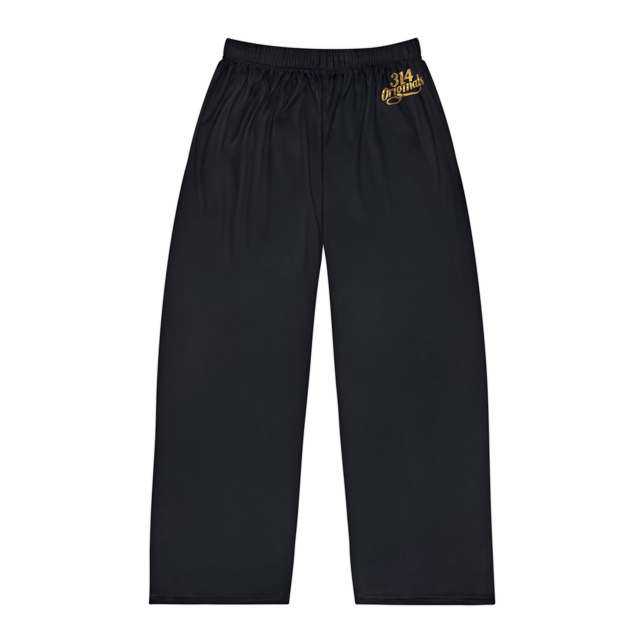 Men's Pajama Pants — Relaxed Black Lounge Sleepwear with Small Monogram Accent - 314 Originals