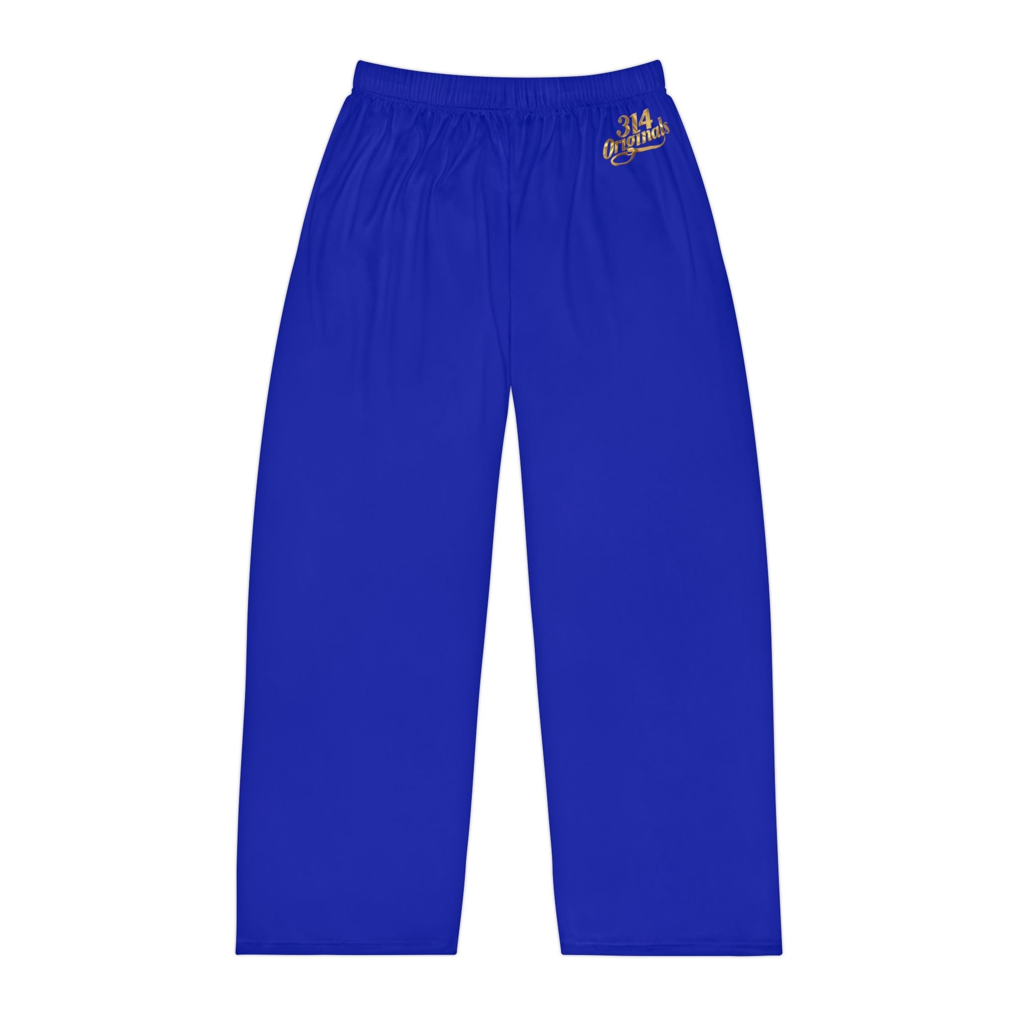 Men's Pajama Pants — Relaxed Blue Lounge Sleepwear with Small Monogram Accent - 314 Originals