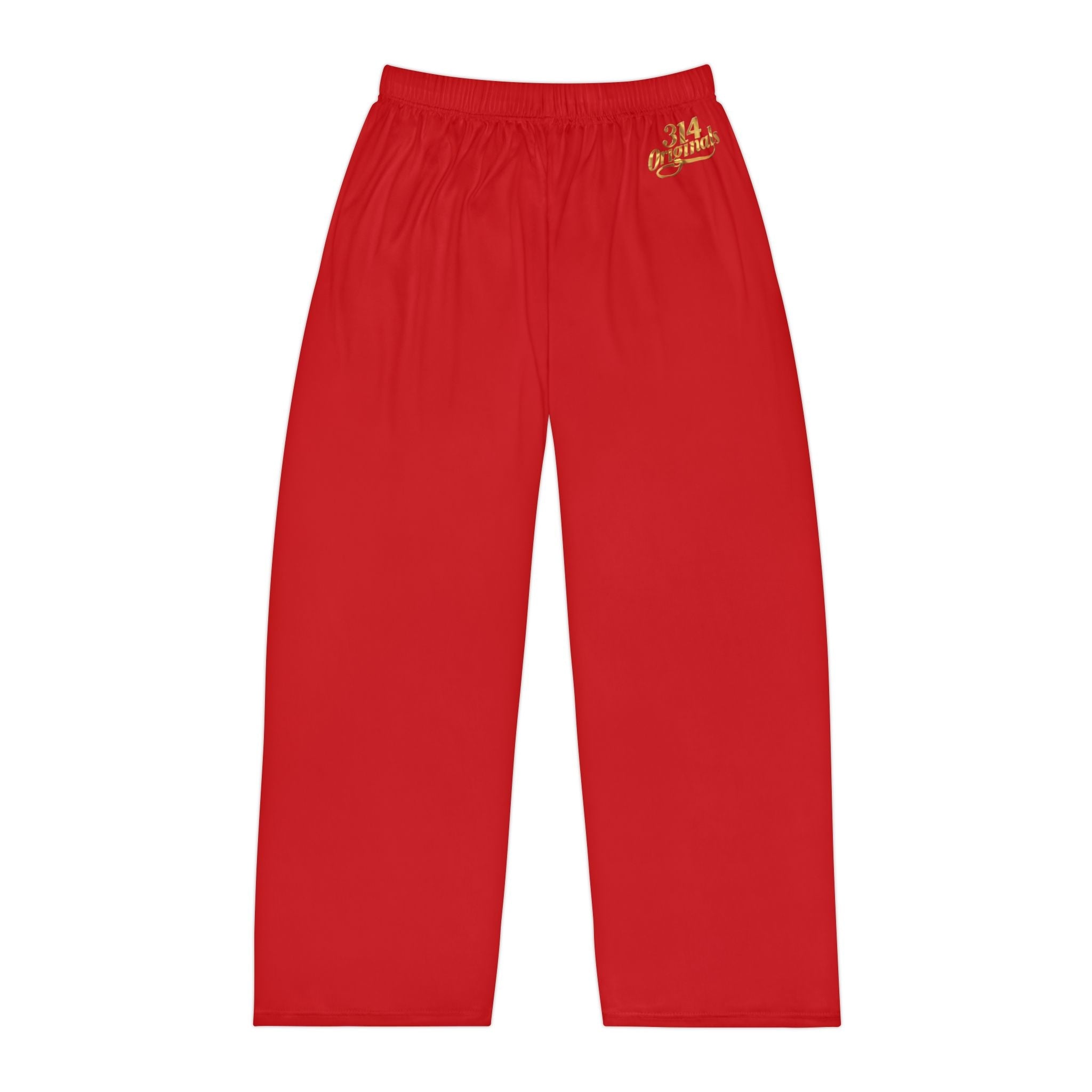 Men's Pajama Pants — Relaxed Red Lounge Sleepwear with Small Monogram Accent - 314 Originals