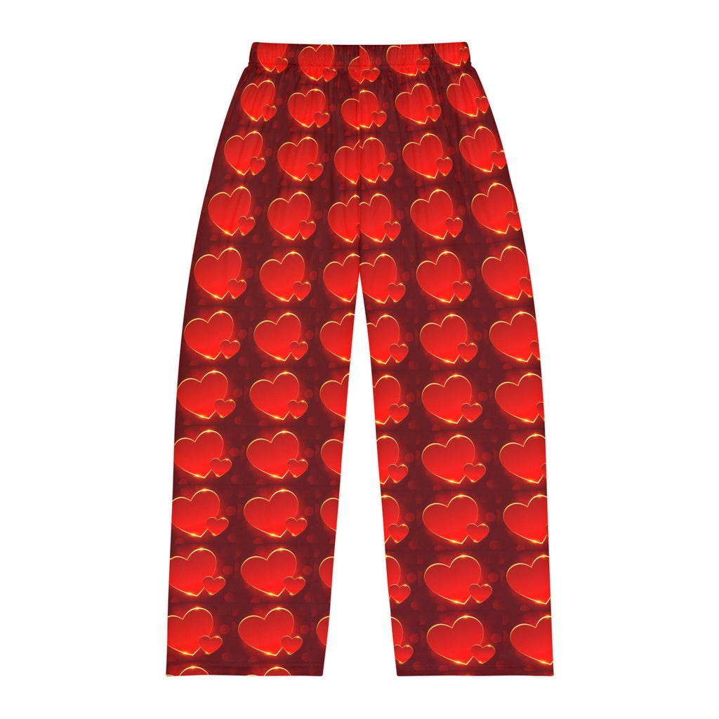 Men's Red Heart Pattern Pajama Pants – Valentine's Lounge Sleepwear - 314 Originals