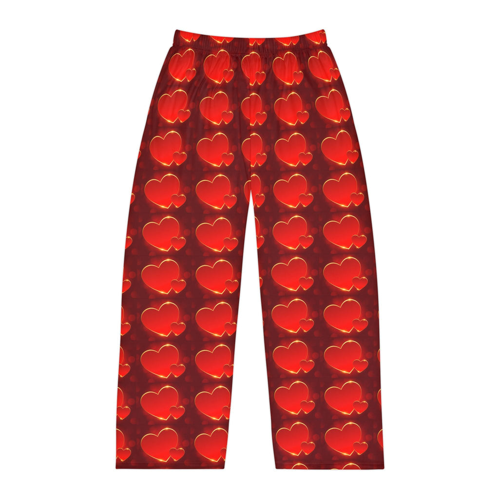 Men's Red Heart Pattern Pajama Pants – Valentine's Lounge Sleepwear - 314 Originals