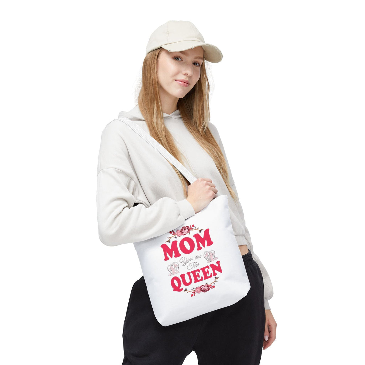"Mom You're the Queen" Floral Mother's Day Tote Bag - 314 Originals