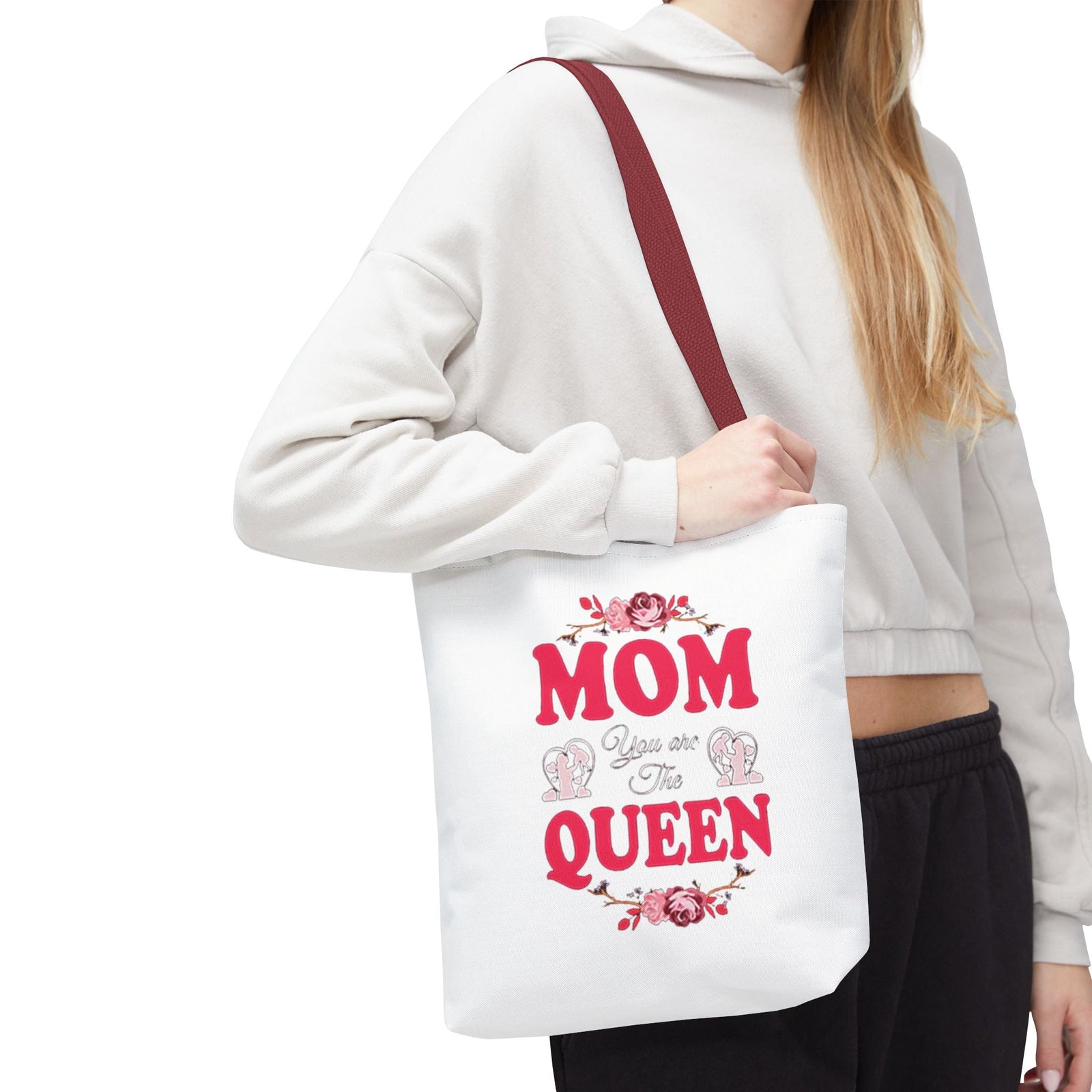 "Mom You're the Queen" Floral Mother's Day Tote Bag - 314 Originals