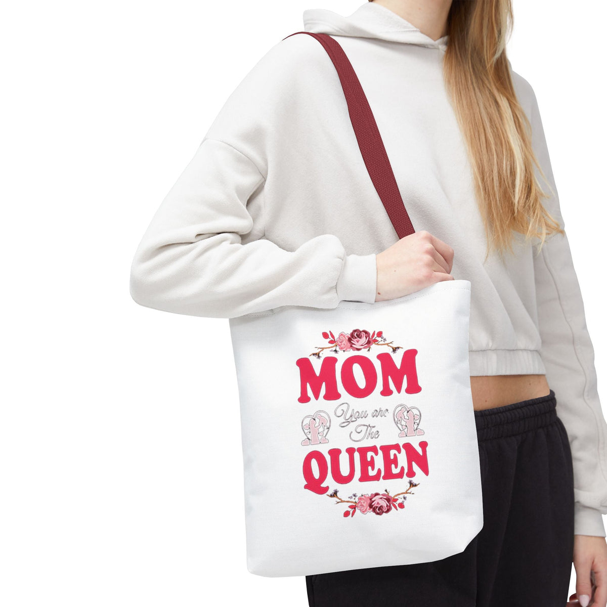 "Mom You're the Queen" Floral Mother's Day Tote Bag - 314 Originals