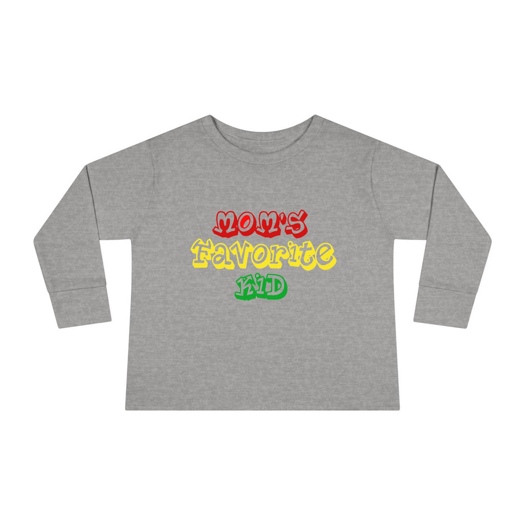 “Mom’s Favorite Kid” Toddler Long Sleeve Tee — Colorful Rasta Kids Shirt - 314 Originals