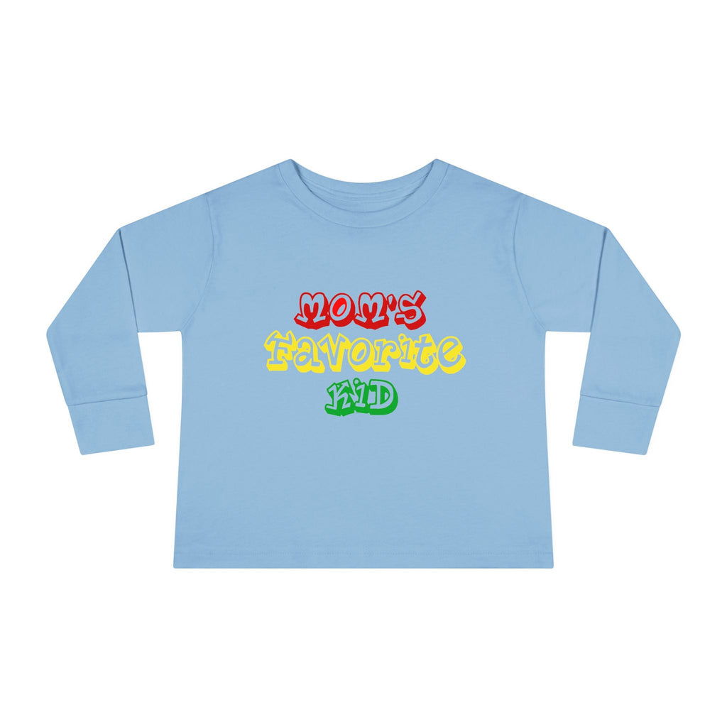 “Mom’s Favorite Kid” Toddler Long Sleeve Tee — Colorful Rasta Kids Shirt - 314 Originals