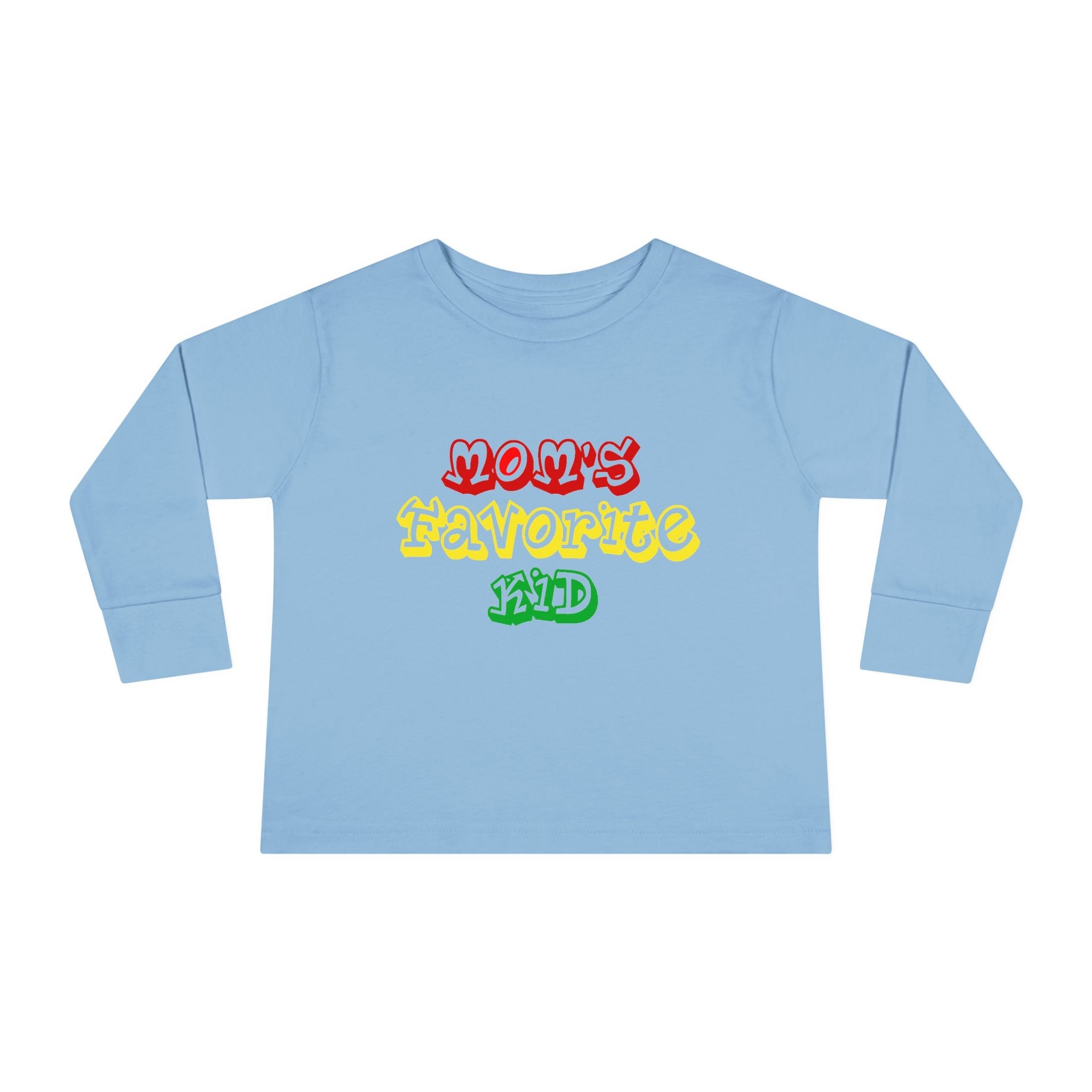 “Mom’s Favorite Kid” Toddler Long Sleeve Tee — Colorful Rasta Kids Shirt - 314 Originals