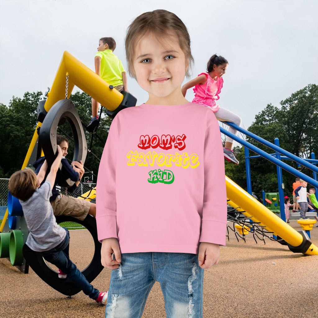 “Mom’s Favorite Kid” Toddler Long Sleeve Tee — Colorful Rasta Kids Shirt - 314 Originals