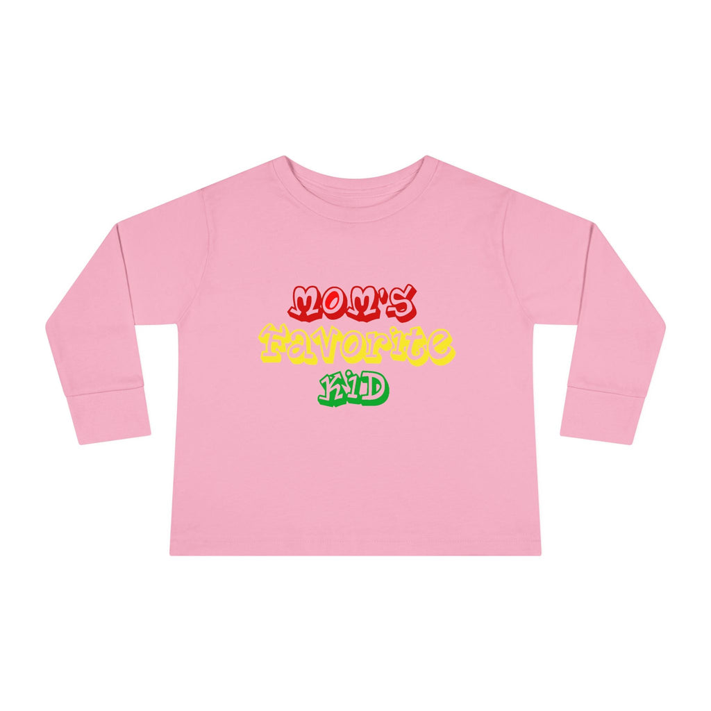 “Mom’s Favorite Kid” Toddler Long Sleeve Tee — Colorful Rasta Kids Shirt - 314 Originals