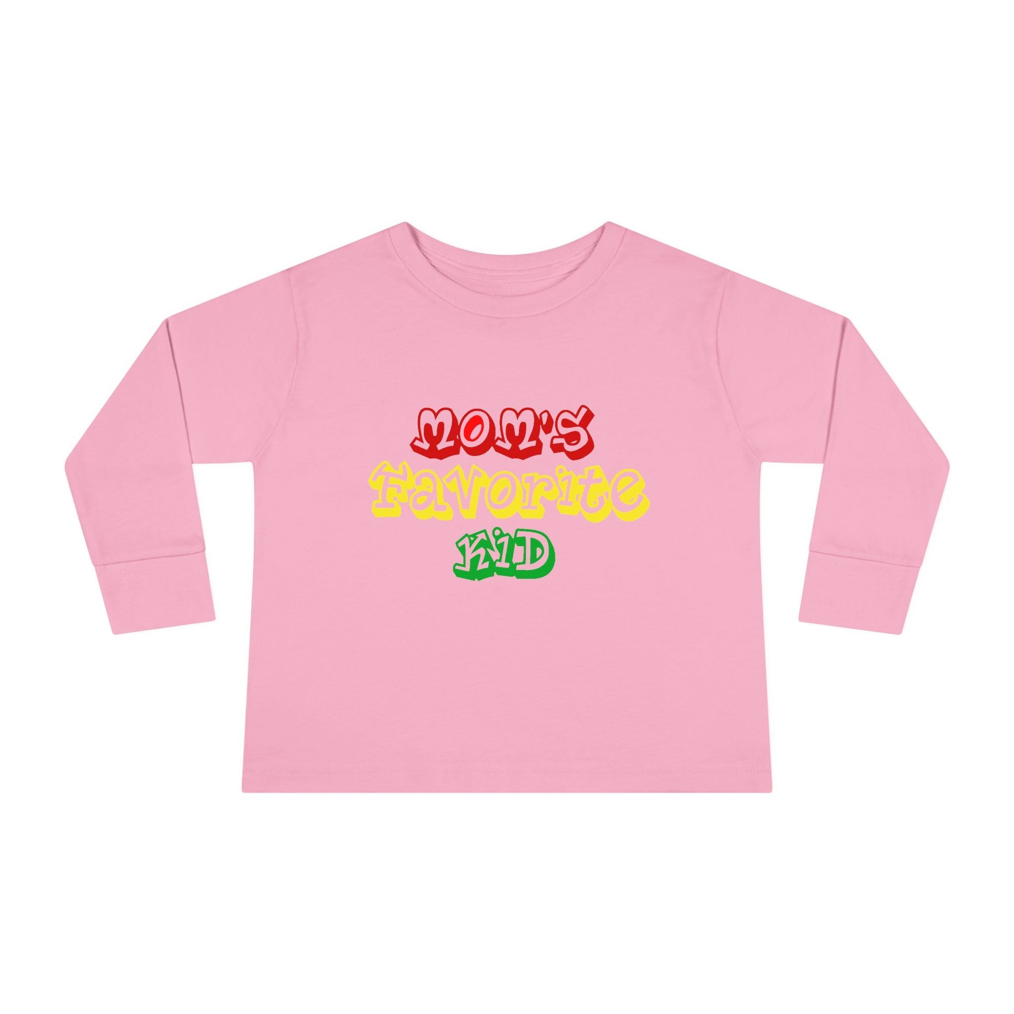 “Mom’s Favorite Kid” Toddler Long Sleeve Tee — Colorful Rasta Kids Shirt - 314 Originals