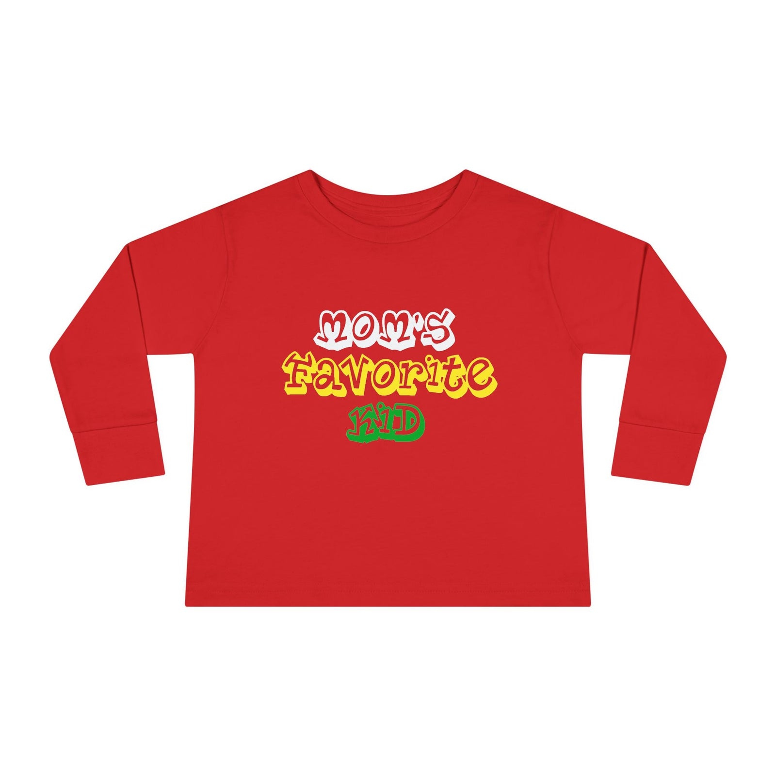 "Mom's Favorite Kid" Toddler Long Sleeve Tee — Graphic Shirt - 314 Originals