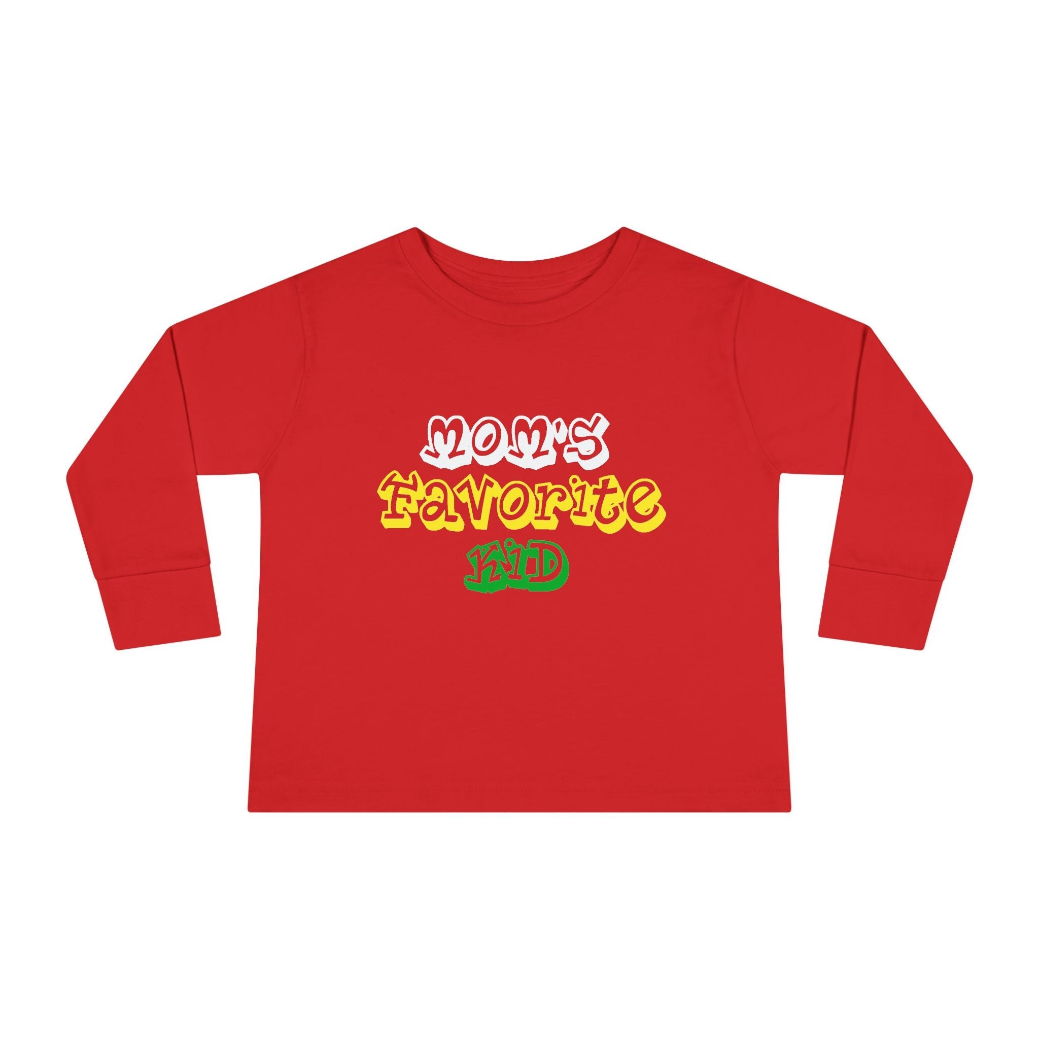 "Mom's Favorite Kid" Toddler Long Sleeve Tee — Graphic Shirt - 314 Originals