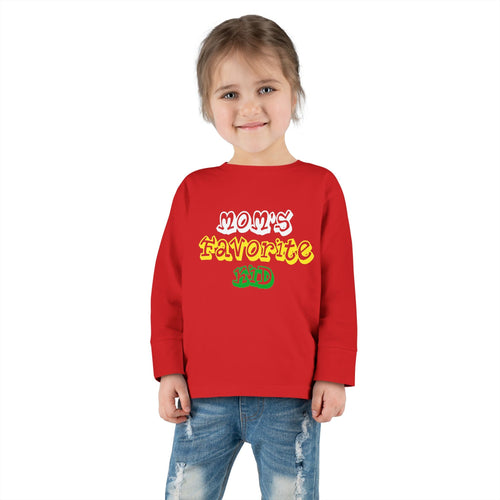 "Mom's Favorite Kid" Toddler Long Sleeve Tee — Graphic Shirt - 314 Originals
