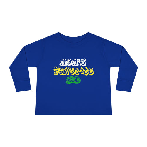 "Mom's Favorite Kid" Toddler Long Sleeve Tee — Graphic Shirt - 314 Originals