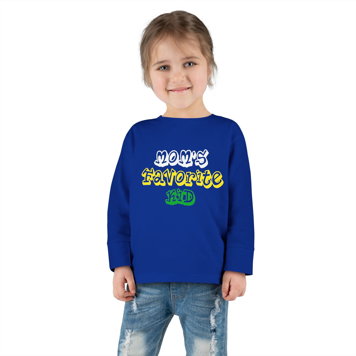 "Mom's Favorite Kid" Toddler Long Sleeve Tee — Graphic Shirt - 314 Originals