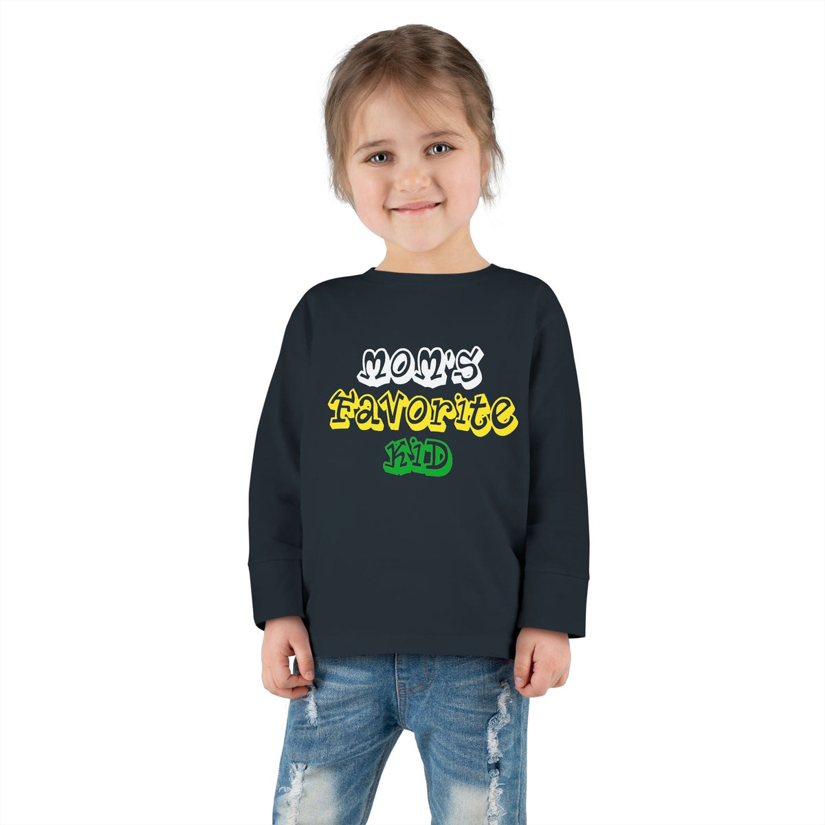 "Mom's Favorite Kid" Toddler Long Sleeve Tee — Graphic Shirt - 314 Originals