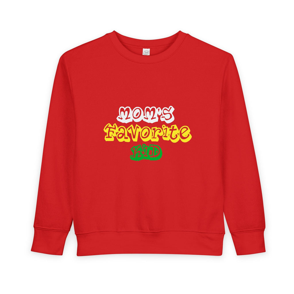 Mom's Favorite Kid Toddler Sweatshirt — Colorful Retro Rasta Kids Pullover - 314 Originals