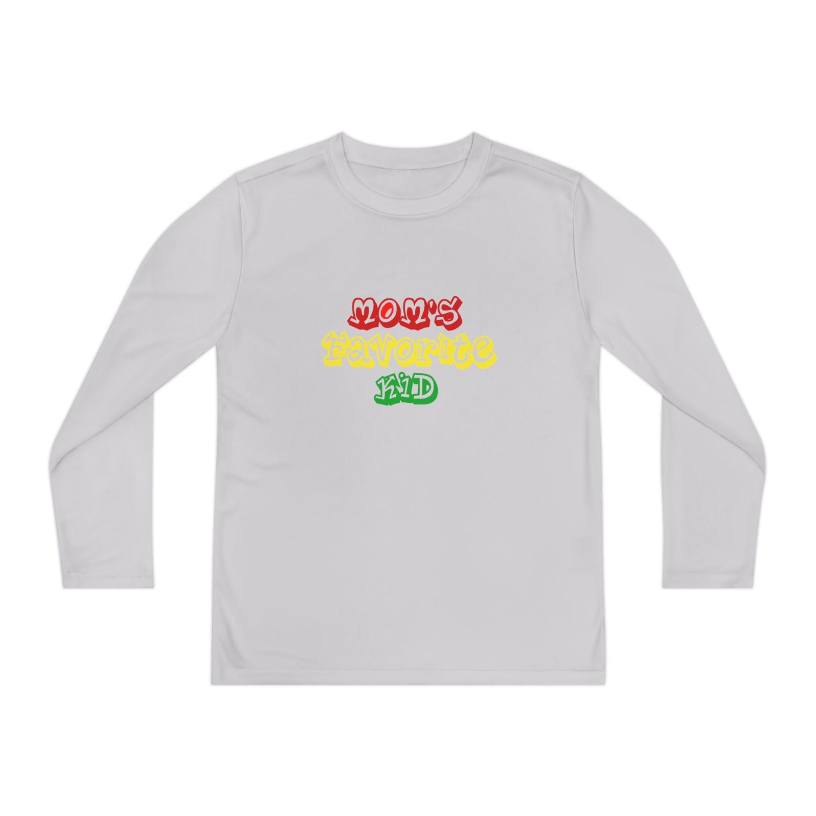 "Mom's Favorite Kid" Youth Long Sleeve Tee — Colorful Retro Graphic - 314 Originals
