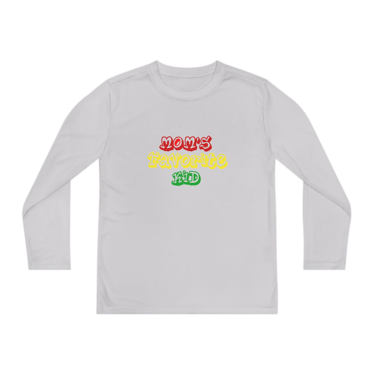 "Mom's Favorite Kid" Youth Long Sleeve Tee — Colorful Retro Graphic - 314 Originals