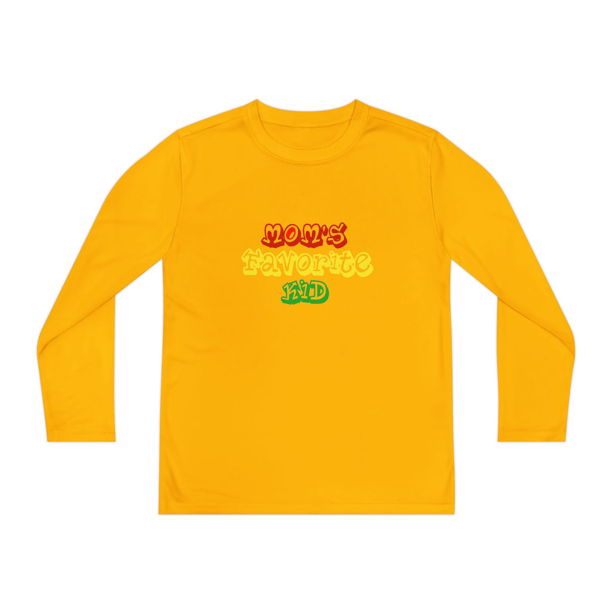 "Mom's Favorite Kid" Youth Long Sleeve Tee — Colorful Retro Graphic - 314 Originals