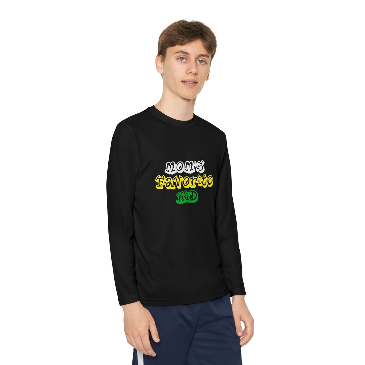"Mom's Favorite Kid" Youth Long Sleeve Tee — Retro Graphic - 314 Originals