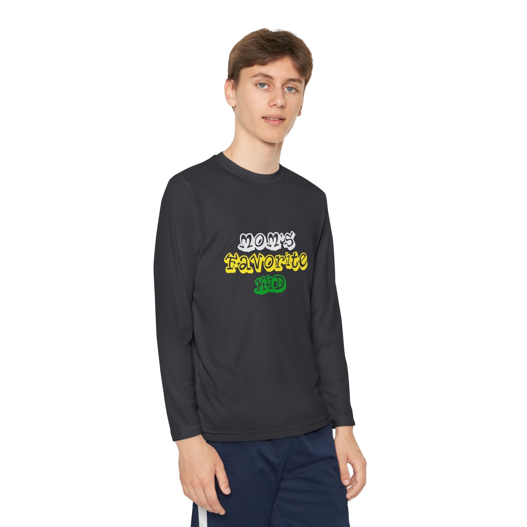 "Mom's Favorite Kid" Youth Long Sleeve Tee — Retro Graphic - 314 Originals