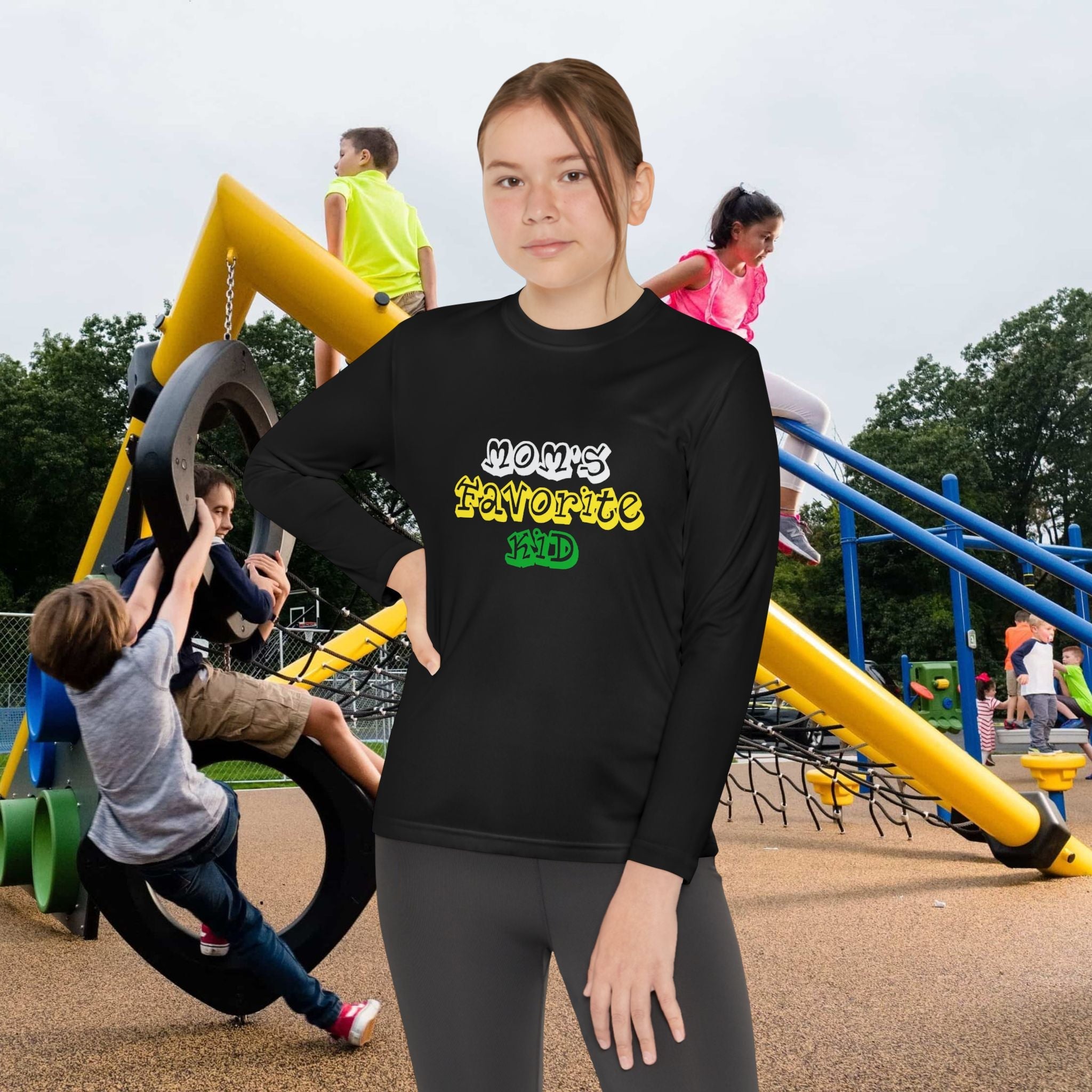 "Mom's Favorite Kid" Youth Long Sleeve Tee — Retro Graphic - 314 Originals