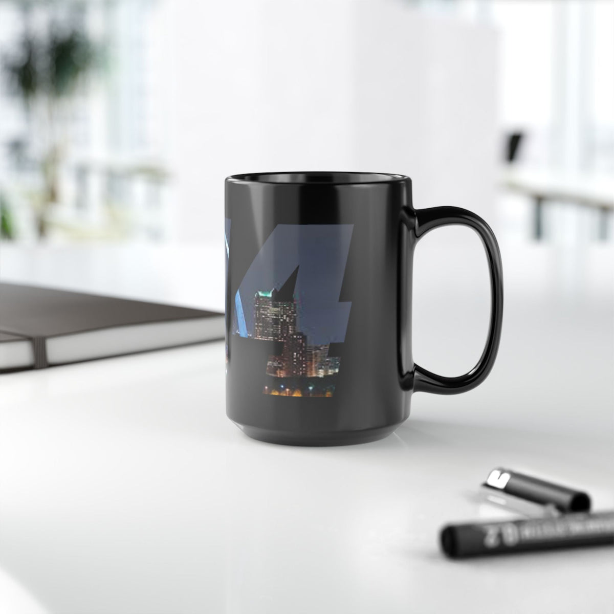 My City Skyline Black Mug – Nighttime Gateway Arch Coffee Cup (11oz & 15oz) - 314 Originals