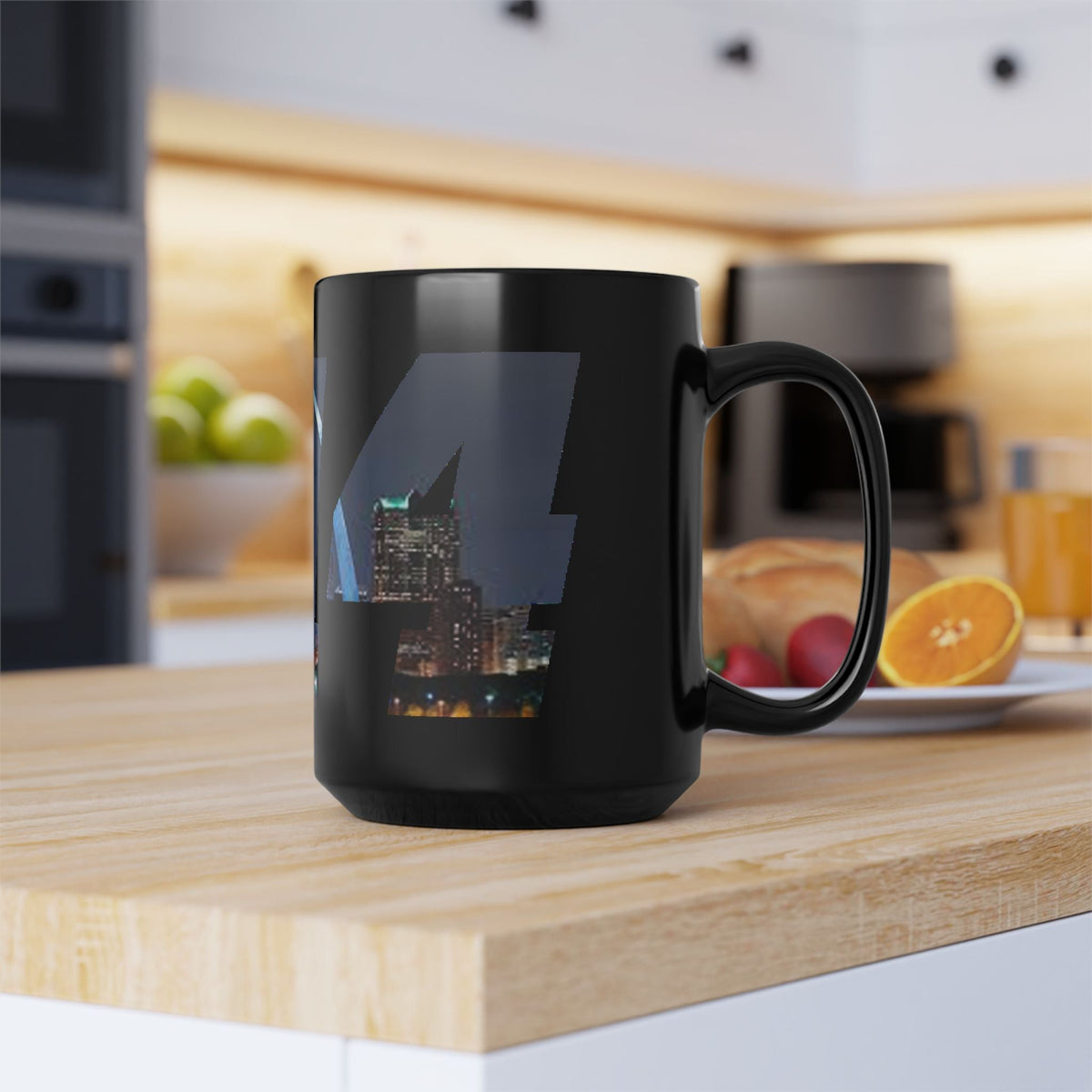 My City Skyline Black Mug – Nighttime Gateway Arch Coffee Cup (11oz & 15oz) - 314 Originals