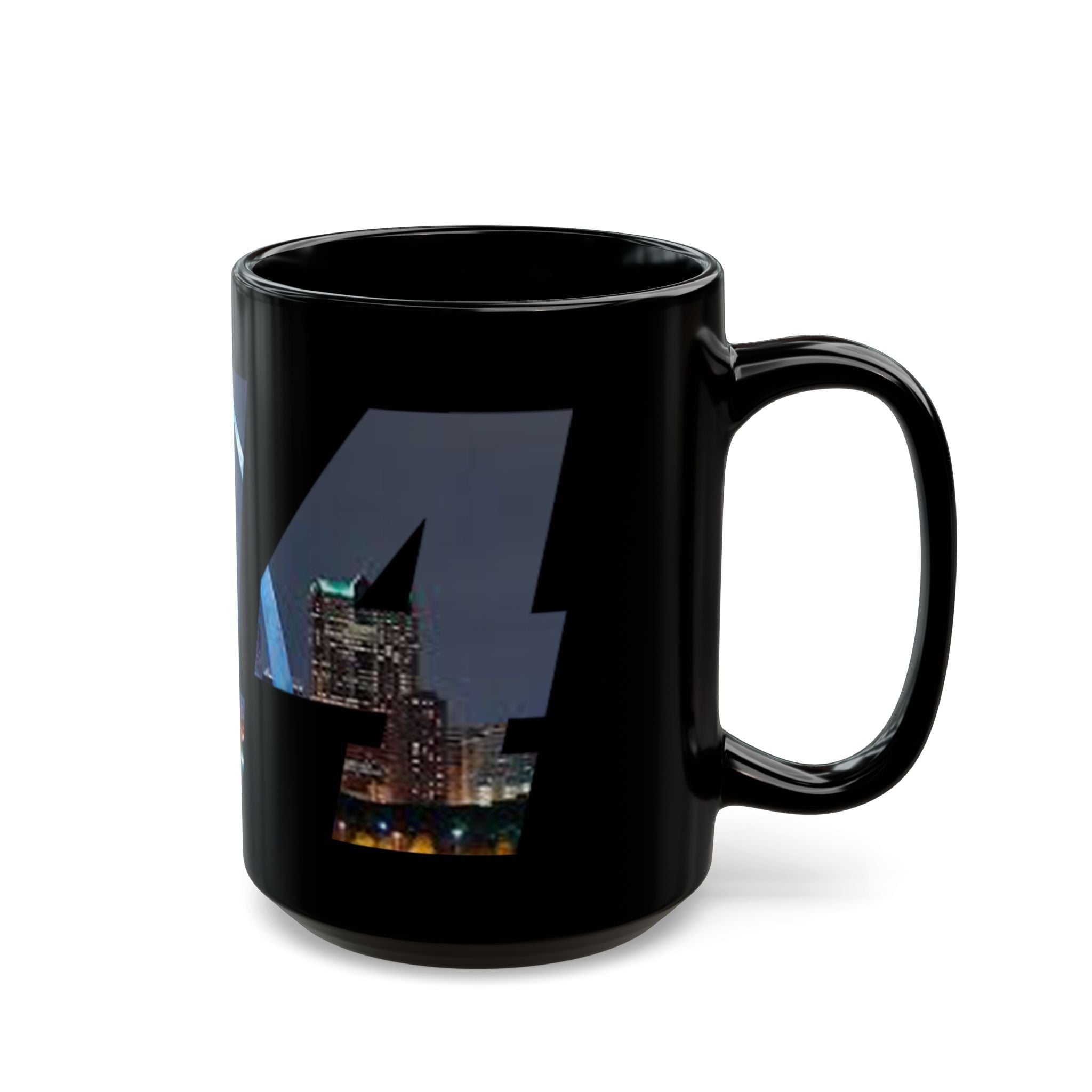 My City Skyline Black Mug – Nighttime Gateway Arch Coffee Cup (11oz & 15oz) - 314 Originals