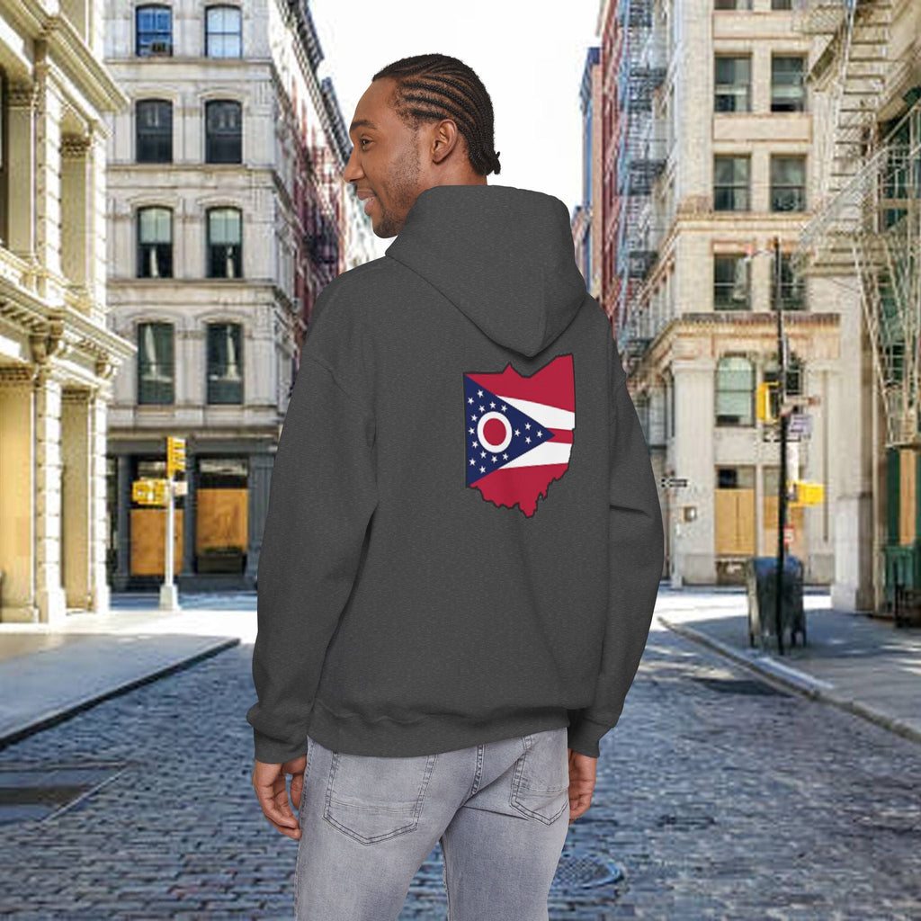 Ohio Flag Hoodie — State Outline with American Stars & Stripes Design - 314 Originals