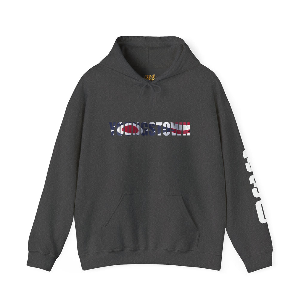 Ohio Flag Hoodie — State Outline with American Stars & Stripes Design - 314 Originals