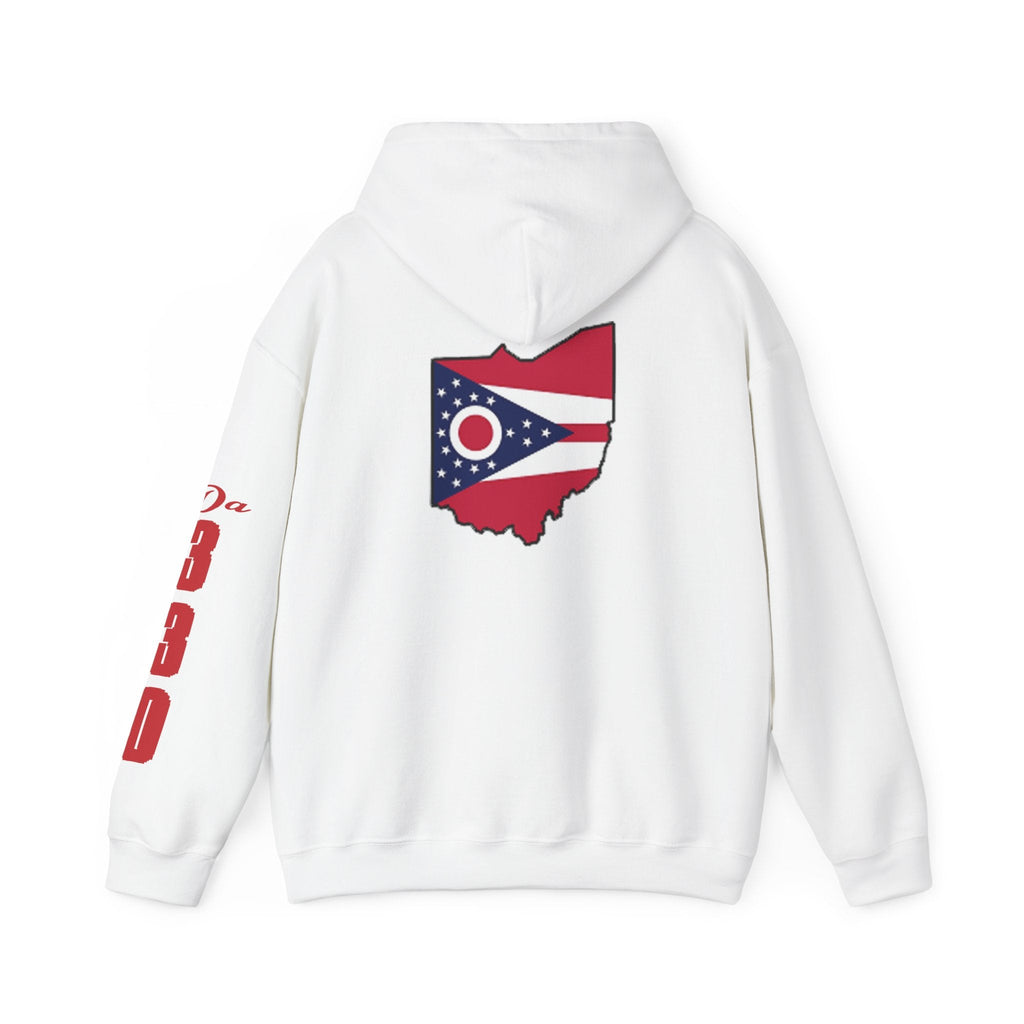 Ohio Flag Hoodie — State Outline with American Stars & Stripes Design - 314 Originals